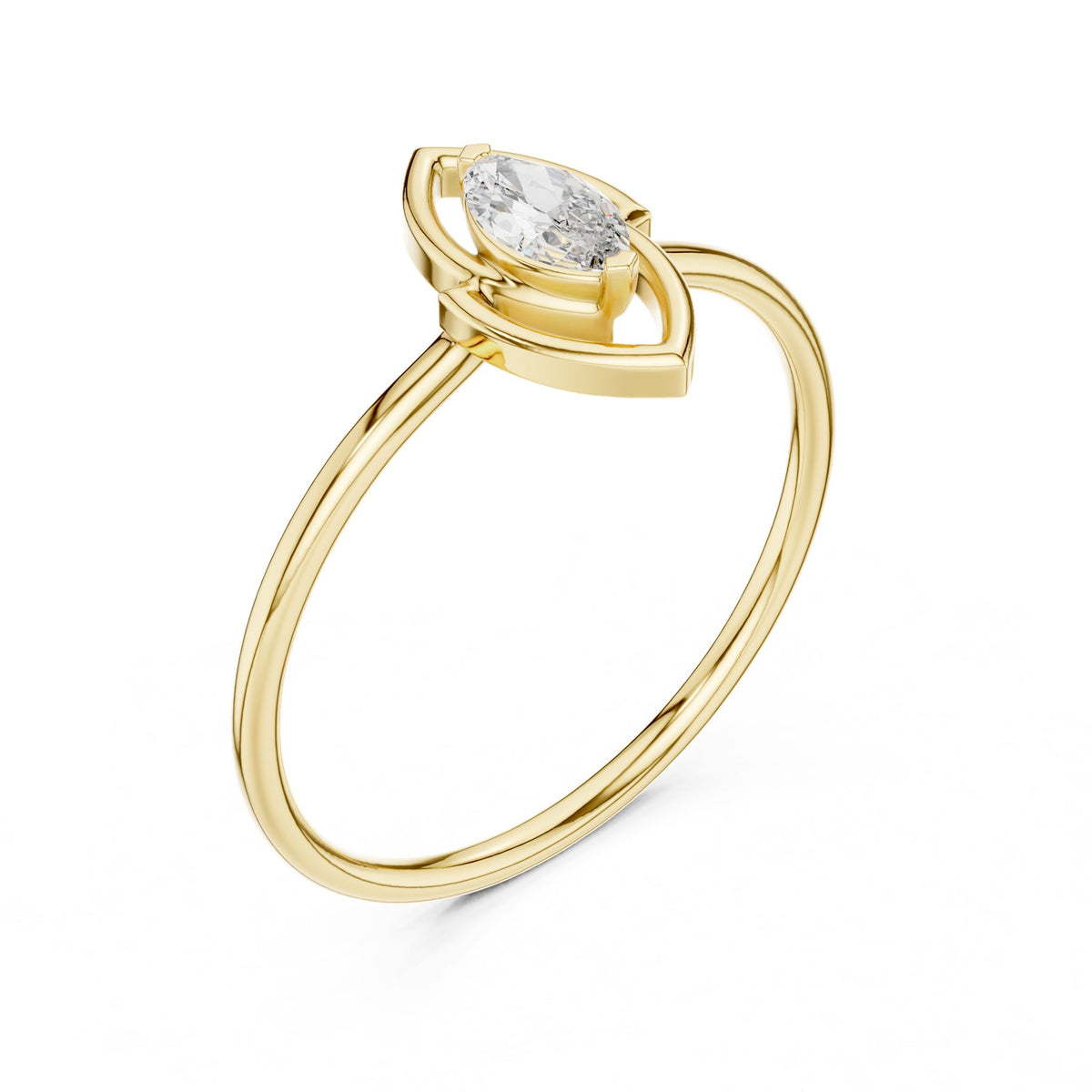 Marquise Halo Lab Grown Diamond Engagement Ring
