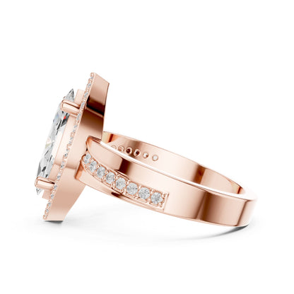 Marquise Halo Lab Grown Diamond Engagement Ring