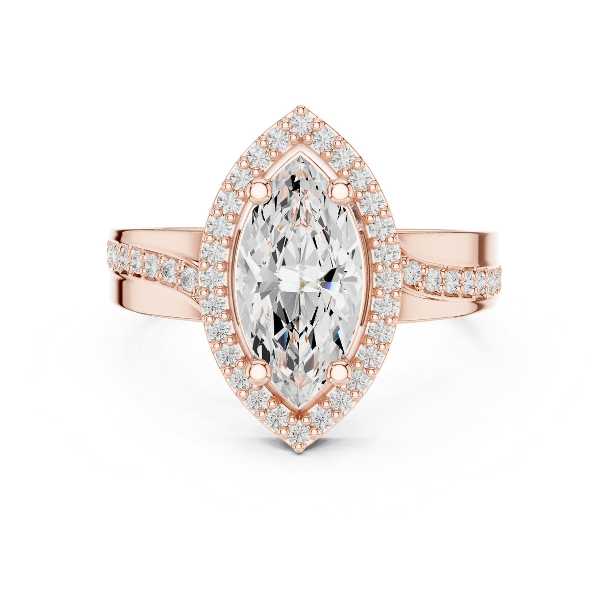 Marquise Halo Lab Grown Diamond Engagement Ring