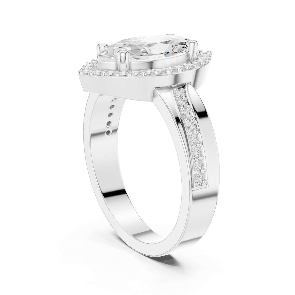 Marquise Halo Lab Grown Diamond Engagement Ring
