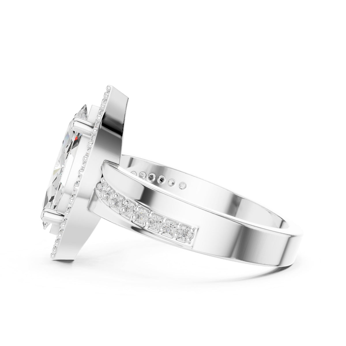 Marquise Halo Lab Grown Diamond Engagement Ring