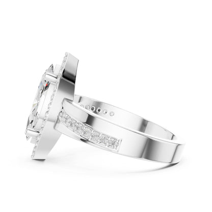 Marquise Halo Lab Grown Diamond Engagement Ring