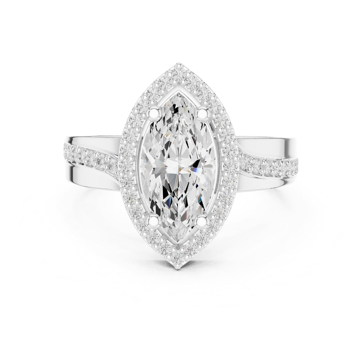 Marquise Halo Lab Grown Diamond Engagement Ring