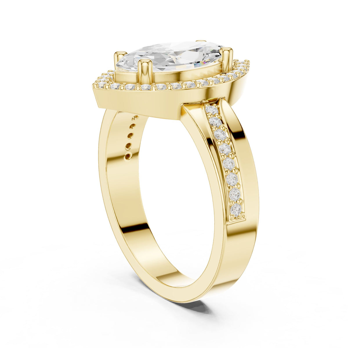 Marquise Halo Lab Grown Diamond Engagement Ring