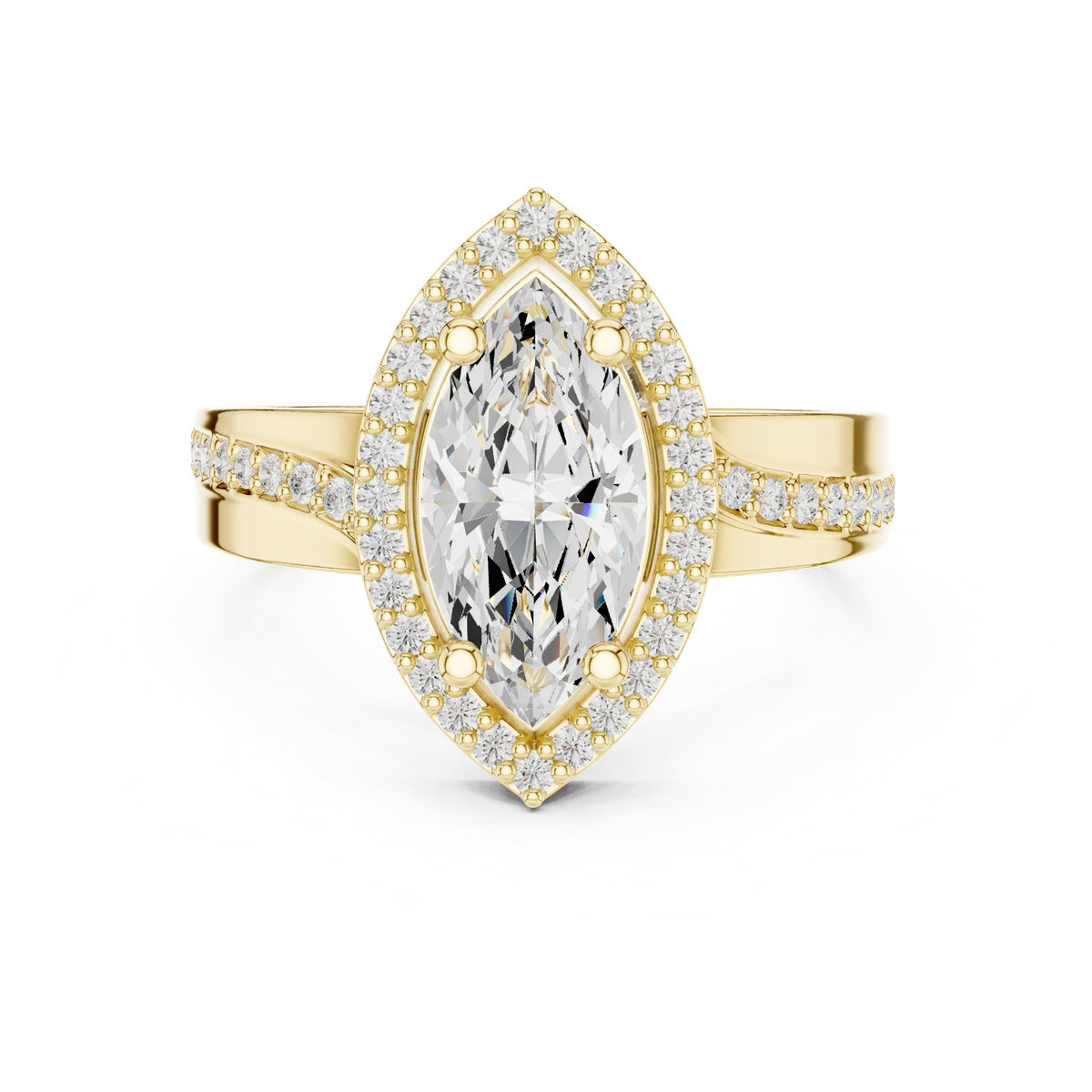 Marquise Halo Lab Grown Diamond Engagement Ring