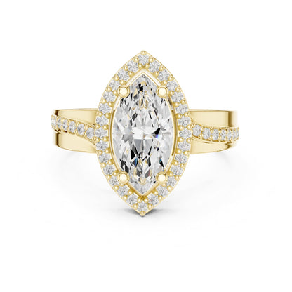 Marquise Halo Lab Grown Diamond Engagement Ring