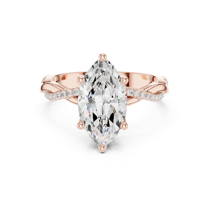 Marquise Hidden Halo Lab Grown Diamond Engagement Ring
