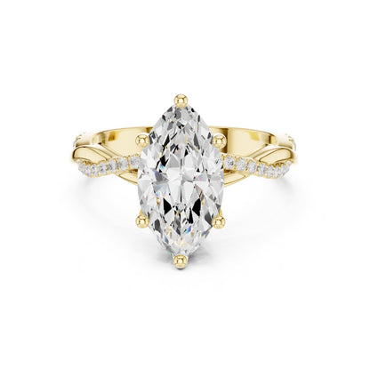 Marquise Hidden Halo Lab Grown Diamond Engagement Ring