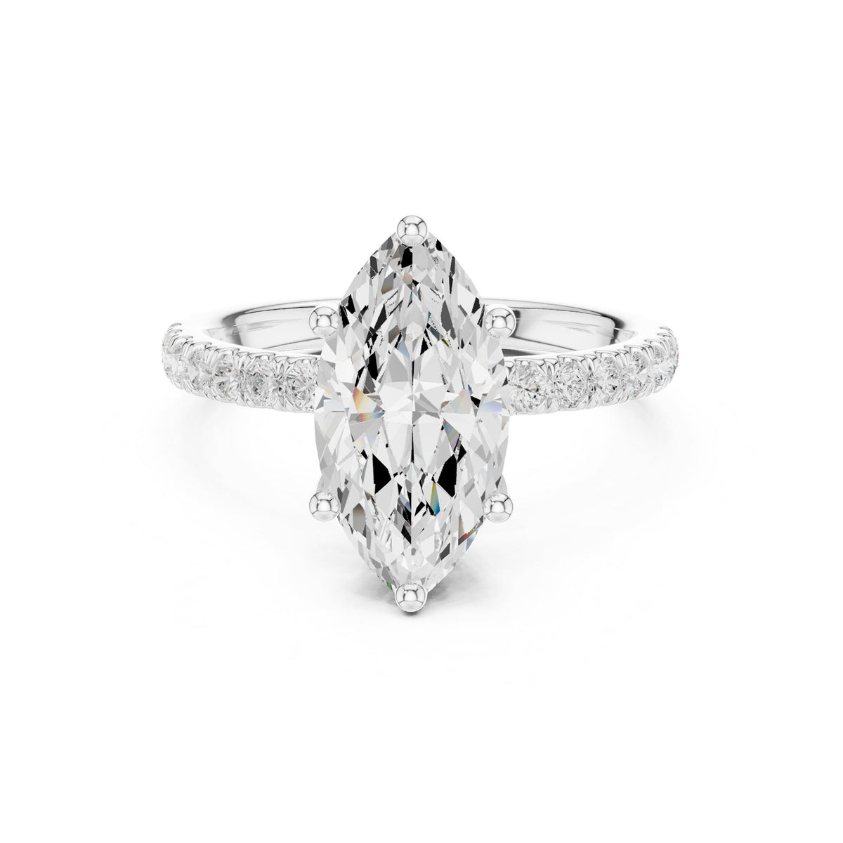 Marquise Hidden Halo Lab Grown Diamond Engagement Ring