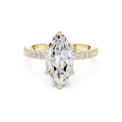 Marquise Hidden Halo Lab Grown Diamond Engagement Ring