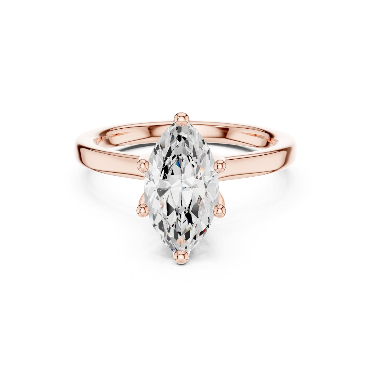 Marquise Hidden Halo Lab Grown Diamond Engagement Ring