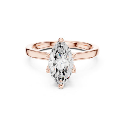 Marquise Hidden Halo Lab Grown Diamond Engagement Ring