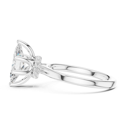 Marquise Hidden Halo Lab Grown Diamond Engagement Ring