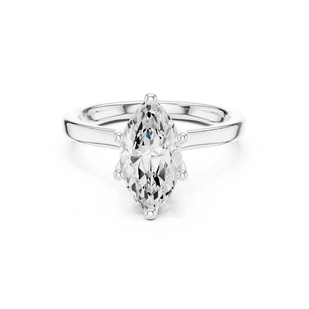 Marquise Hidden Halo Lab Grown Diamond Engagement Ring