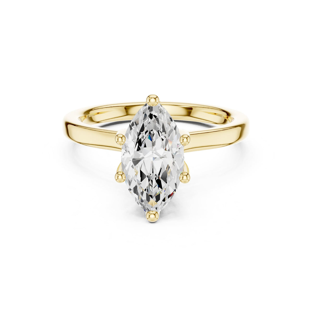 Marquise Hidden Halo Lab Grown Diamond Engagement Ring
