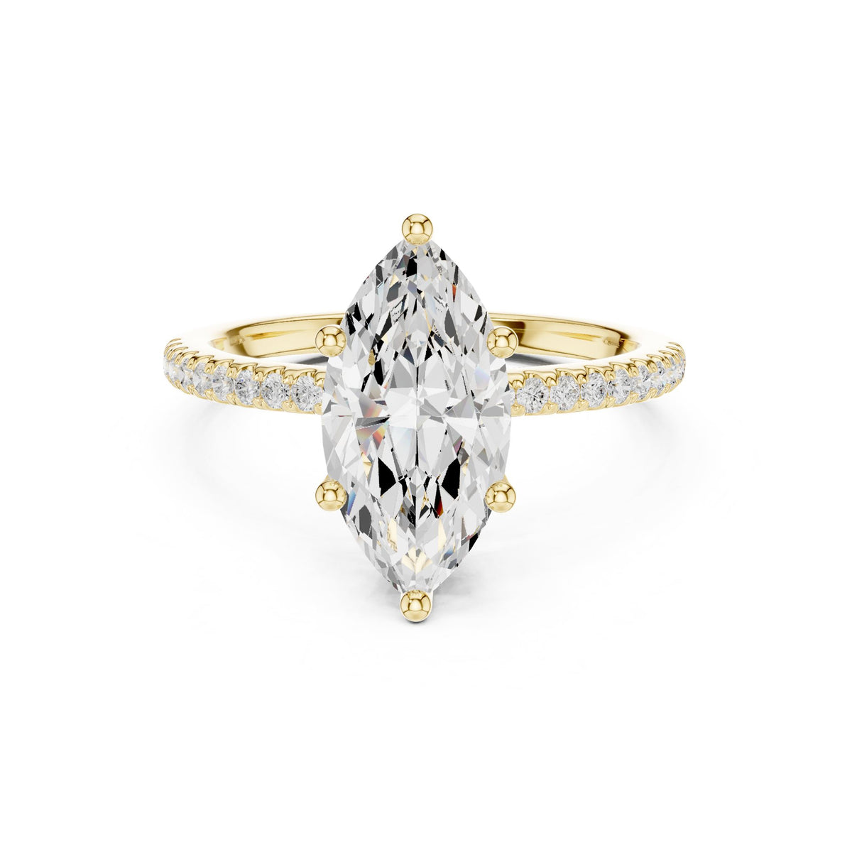 Marquise Hidden Halo Lab Grown Diamond Engagement Ring