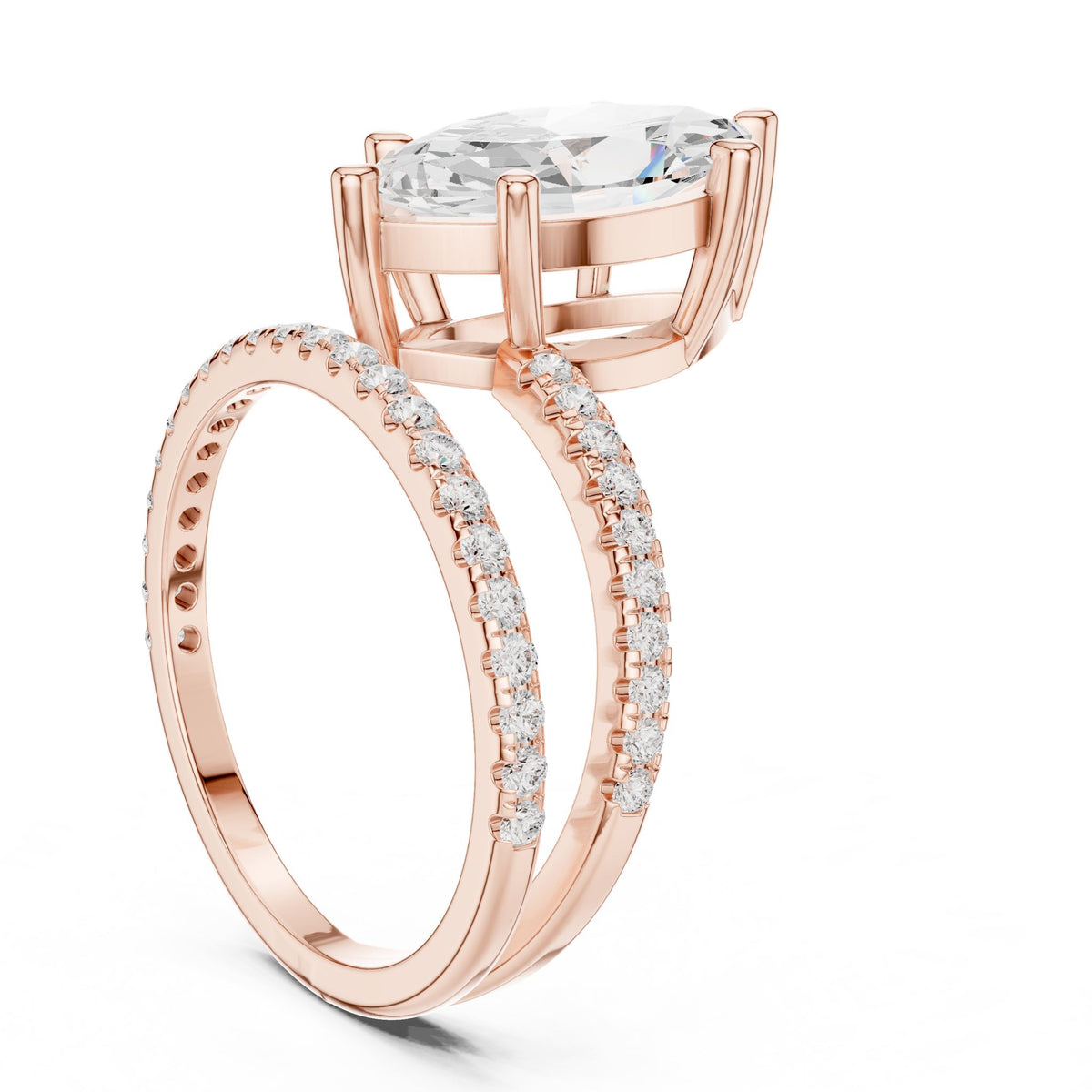 Marquise Hidden Halo Lab Grown Diamond Engagement Ring