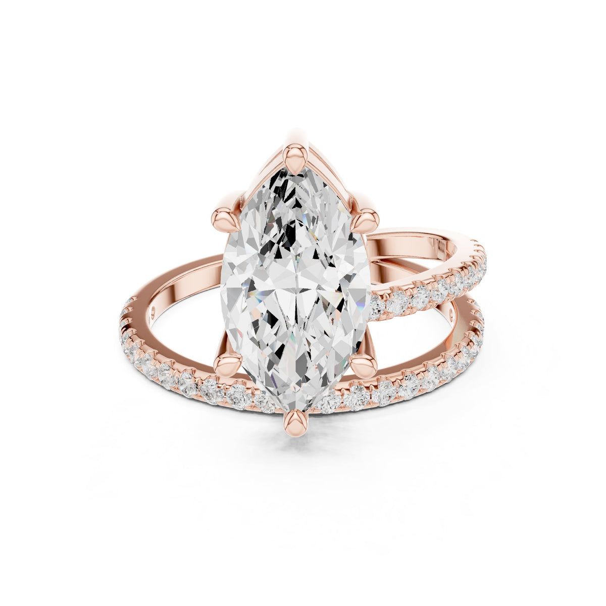 Marquise Hidden Halo Lab Grown Diamond Engagement Ring