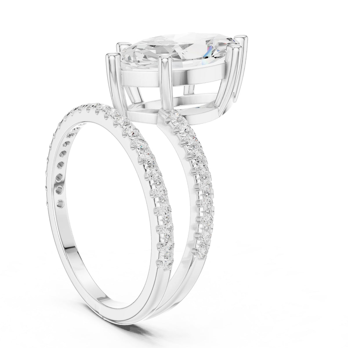 Marquise Hidden Halo Lab Grown Diamond Engagement Ring