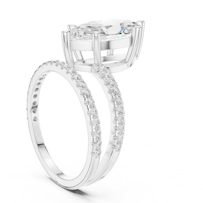Marquise Hidden Halo Lab Grown Diamond Engagement Ring