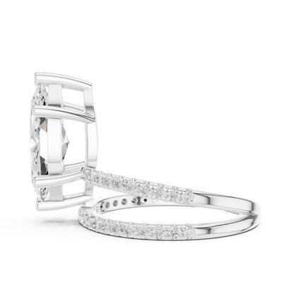 Marquise Hidden Halo Lab Grown Diamond Engagement Ring