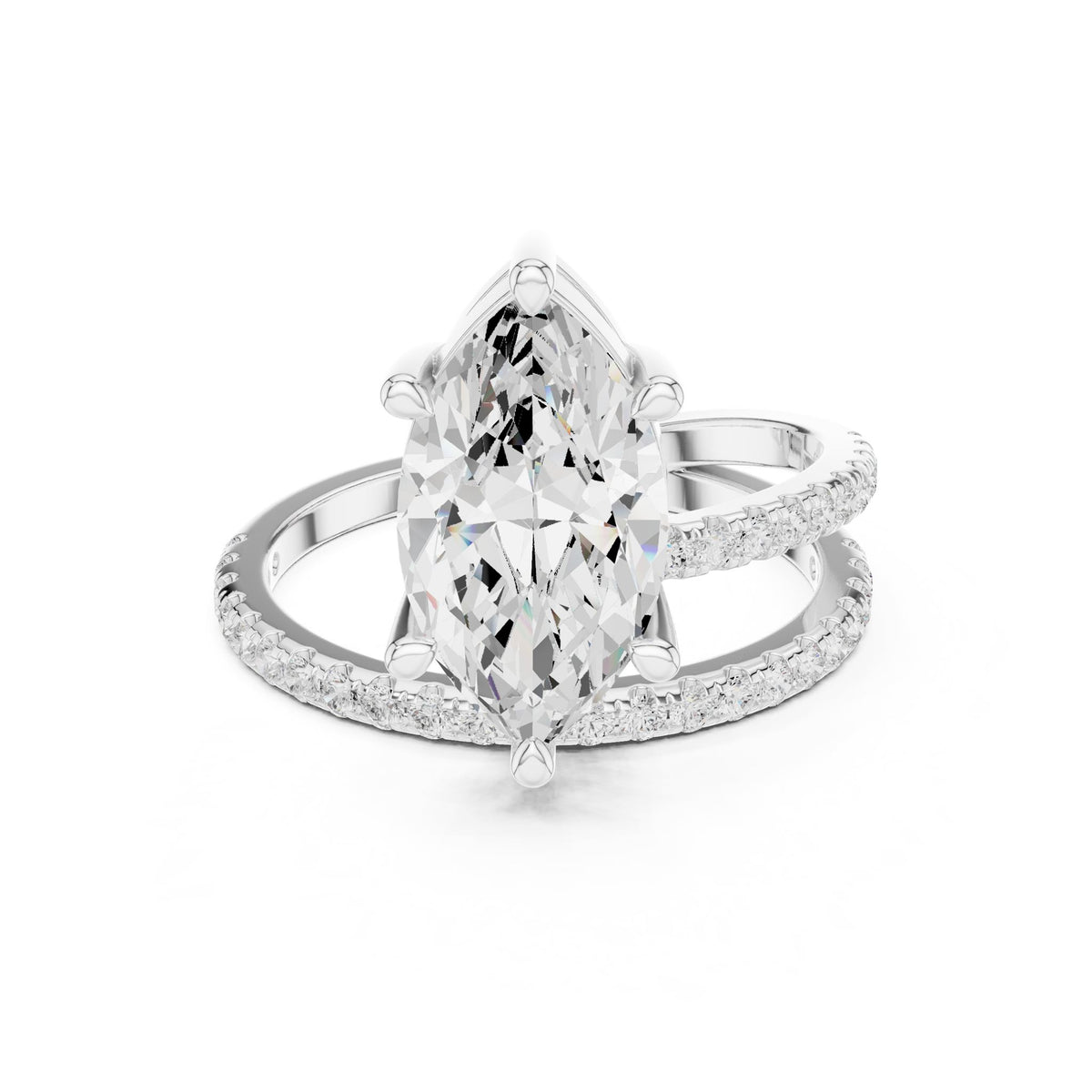 Marquise Hidden Halo Lab Grown Diamond Engagement Ring