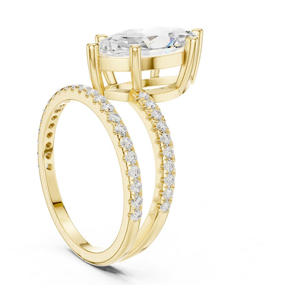 Marquise Hidden Halo Lab Grown Diamond Engagement Ring