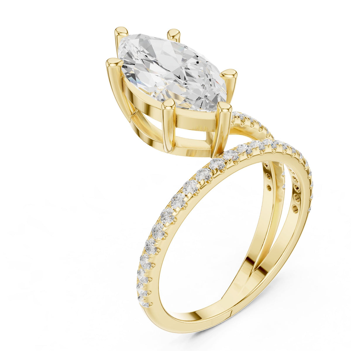 Marquise Hidden Halo Lab Grown Diamond Engagement Ring