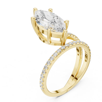 Marquise Hidden Halo Lab Grown Diamond Engagement Ring