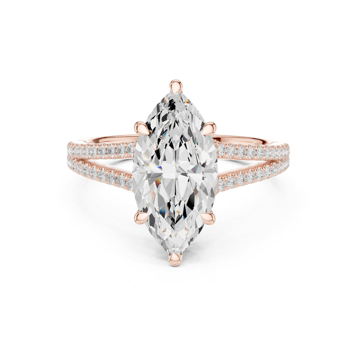 Marquise Hidden Halo Lab Grown Diamond Engagement Ring