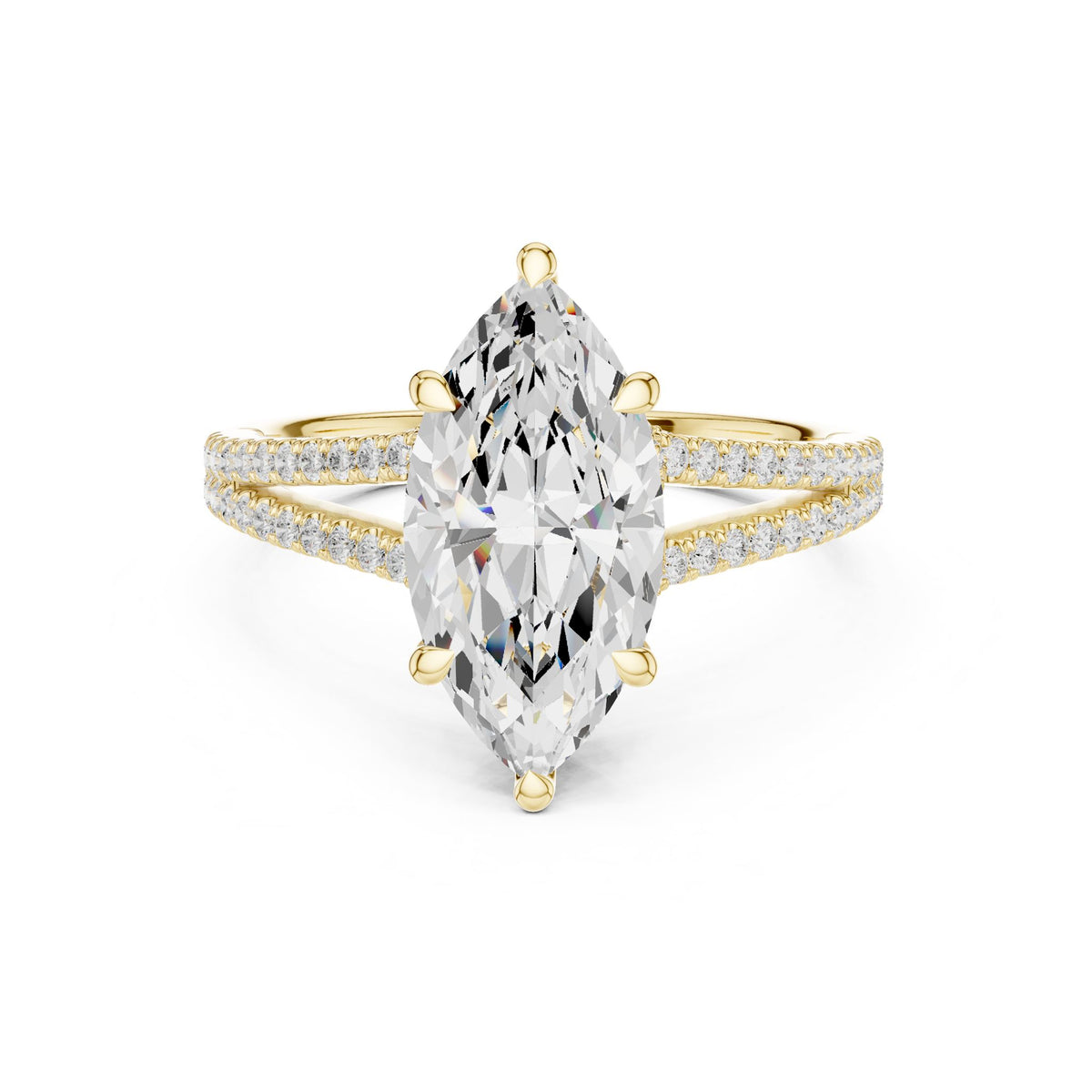 Marquise Hidden Halo Lab Grown Diamond Engagement Ring