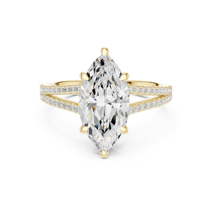 Marquise Hidden Halo Lab Grown Diamond Engagement Ring