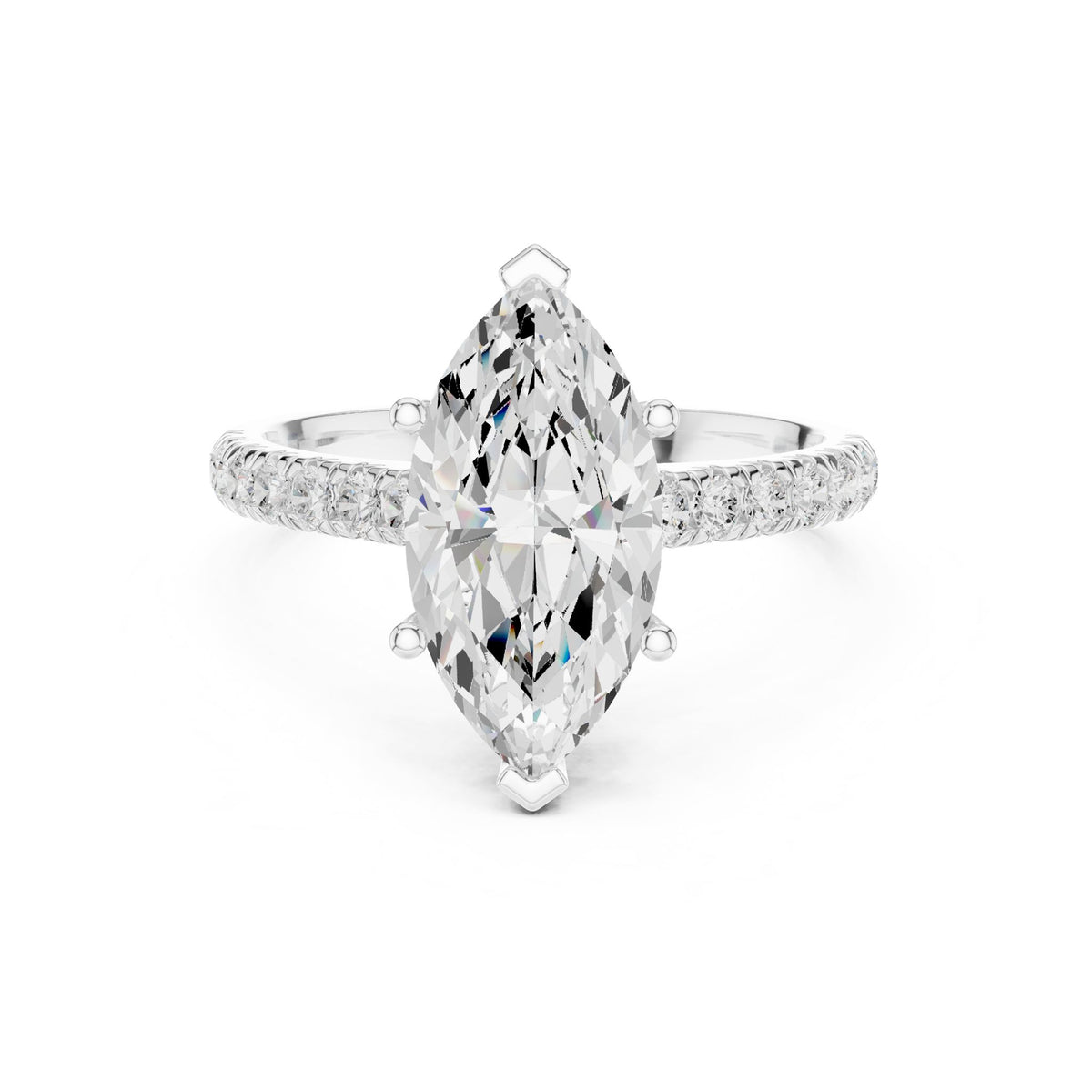 Marquise Hidden Halo Lab Grown Diamond Engagement Ring