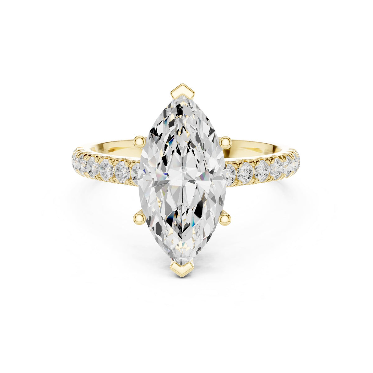 Marquise Hidden Halo Lab Grown Diamond Engagement Ring