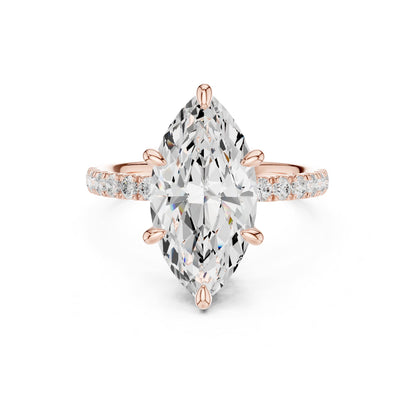 Marquise Hidden Halo Lab Grown Diamond Engagement Ring