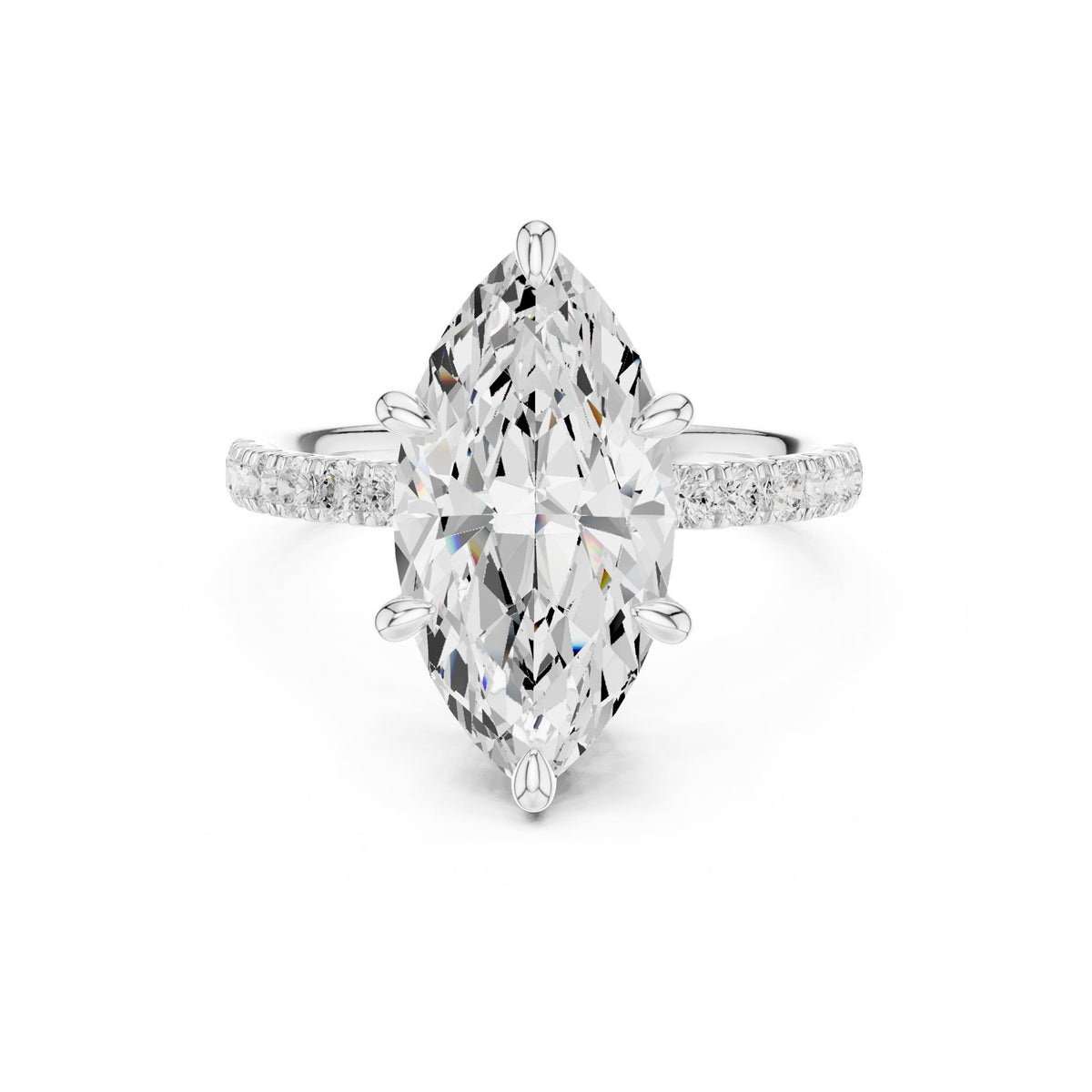 Marquise Hidden Halo Lab Grown Diamond Engagement Ring