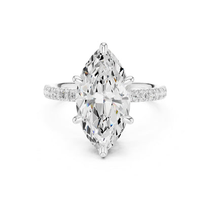 Marquise Hidden Halo Lab Grown Diamond Engagement Ring