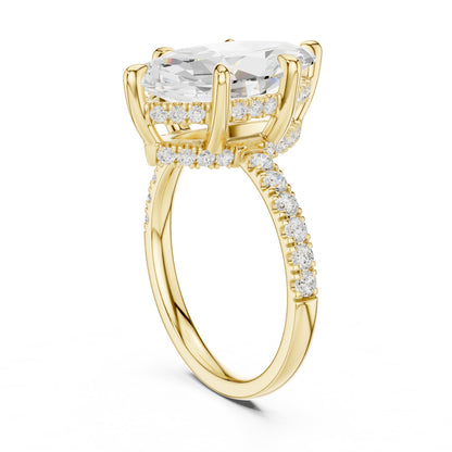 Marquise Hidden Halo Lab Grown Diamond Engagement Ring