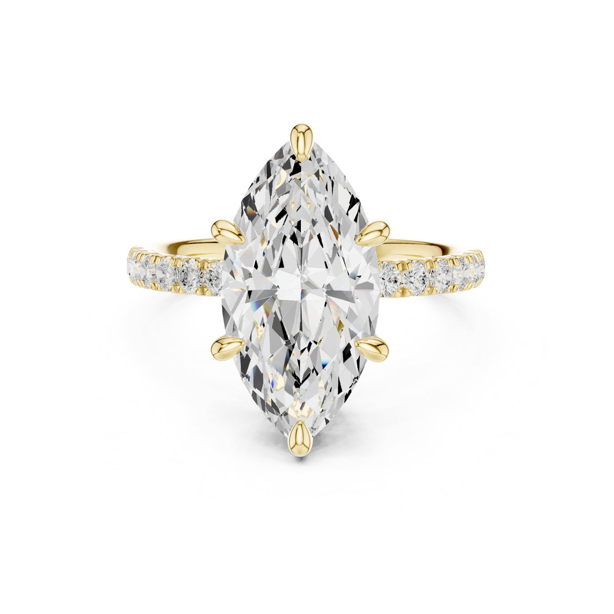Marquise Hidden Halo Lab Grown Diamond Engagement Ring