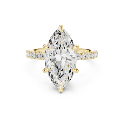 Marquise Hidden Halo Lab Grown Diamond Engagement Ring