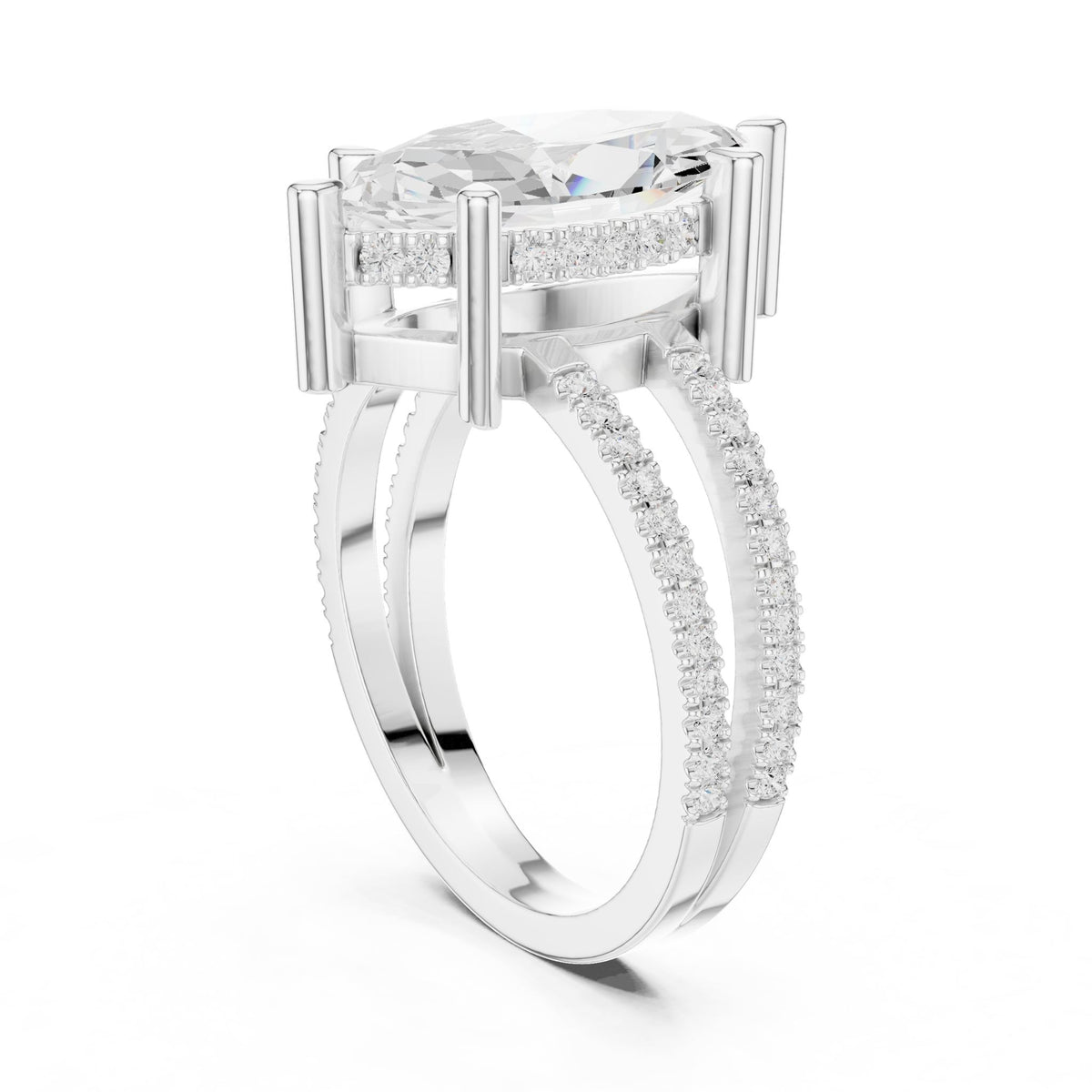 Marquise Hidden Halo Lab Grown Diamond Engagement Ring