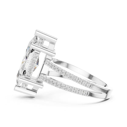 Marquise Hidden Halo Lab Grown Diamond Engagement Ring