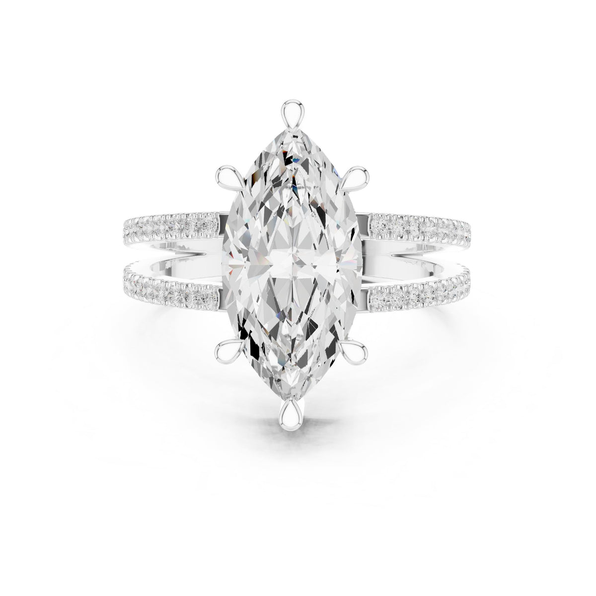 Marquise Hidden Halo Lab Grown Diamond Engagement Ring
