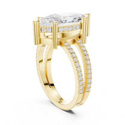 Marquise Hidden Halo Lab Grown Diamond Engagement Ring