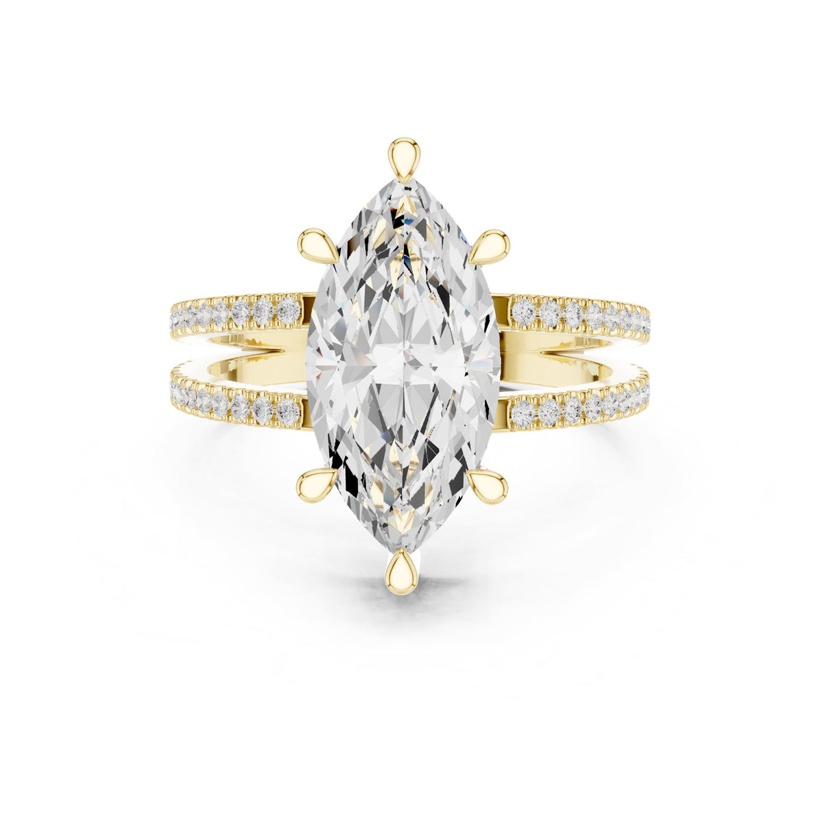 Marquise Hidden Halo Lab Grown Diamond Engagement Ring