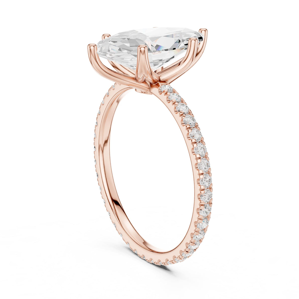 Marquise Pave Lab Grown Diamond Engagement Ring