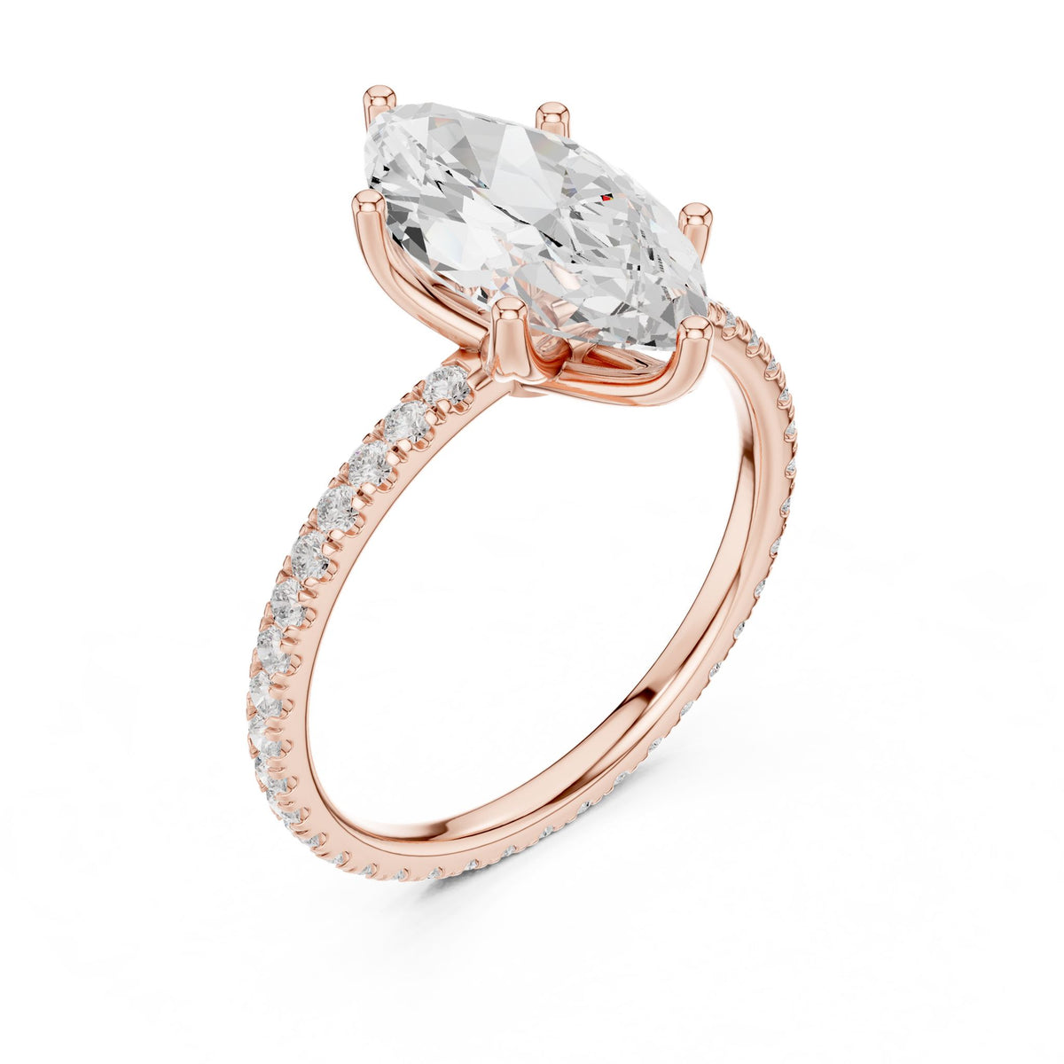 Marquise Pave Lab Grown Diamond Engagement Ring