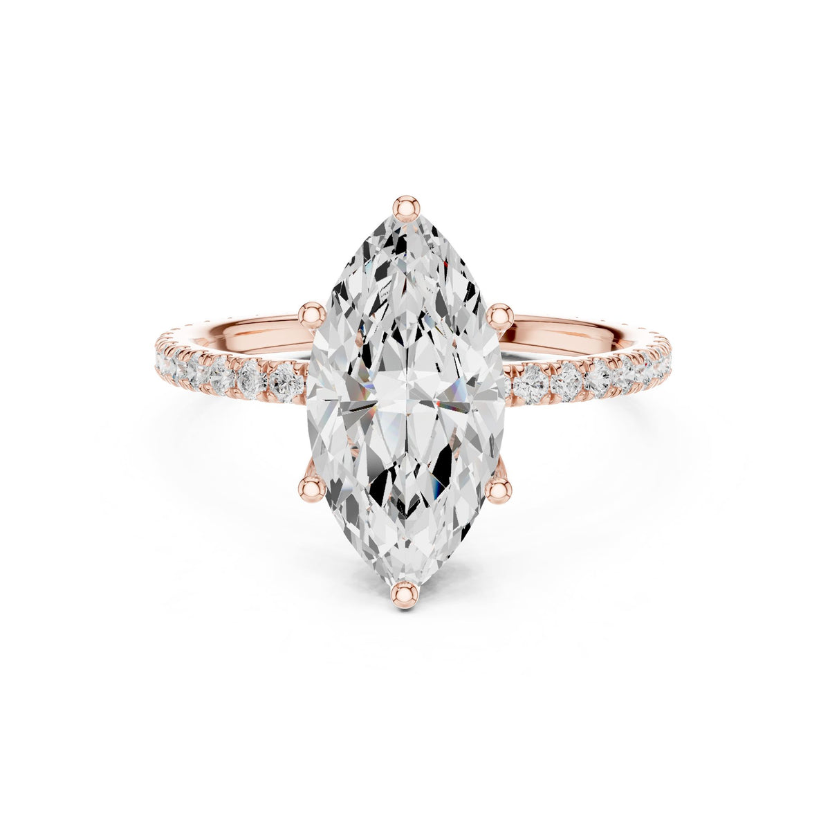 Marquise Pave Lab Grown Diamond Engagement Ring