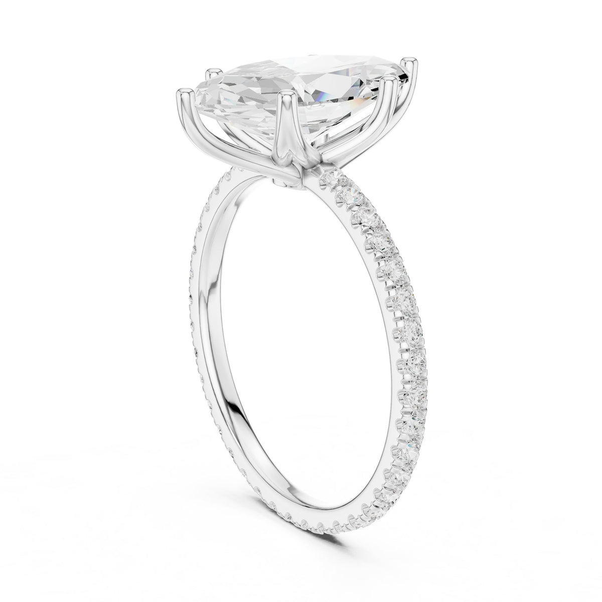 Marquise Pave Lab Grown Diamond Engagement Ring
