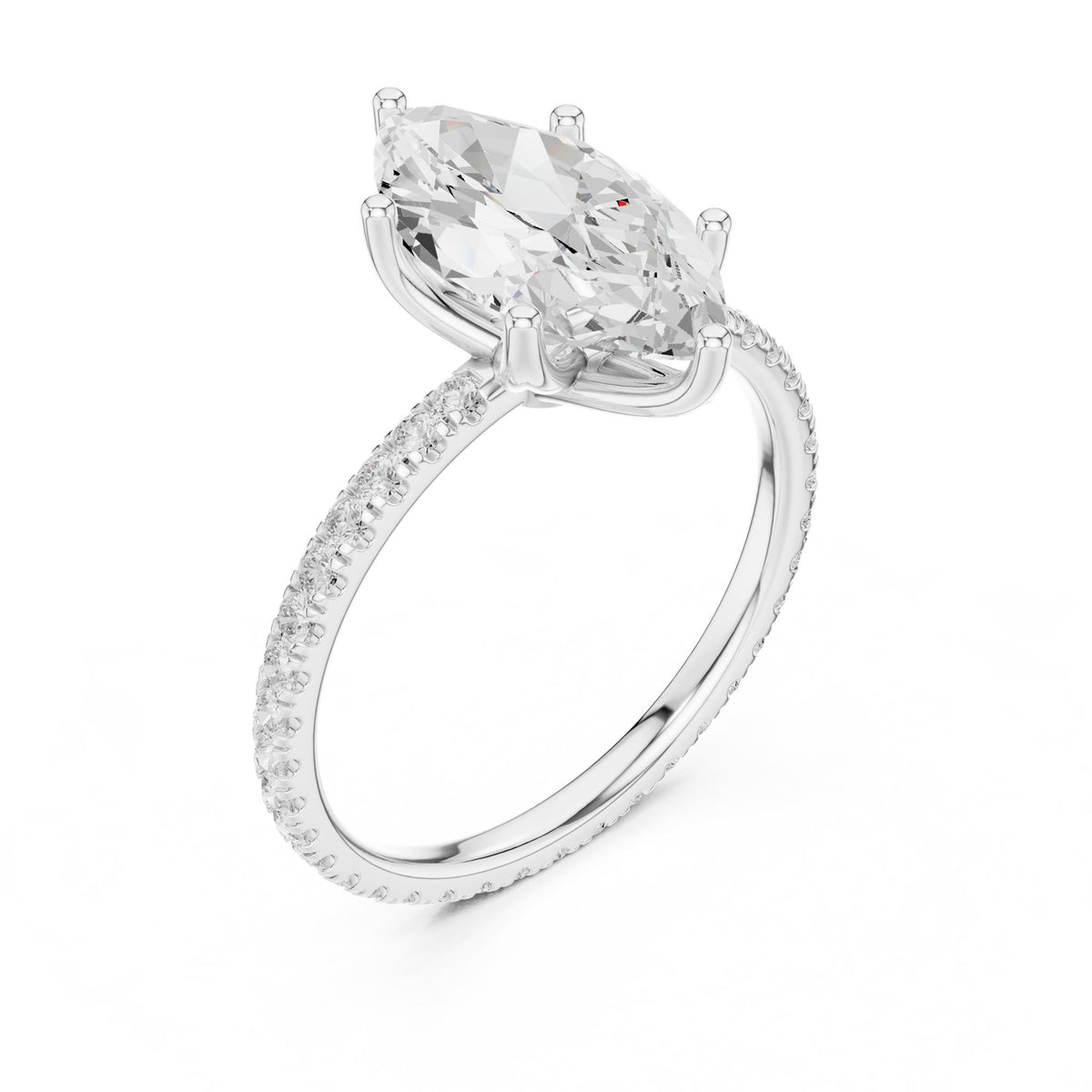 Marquise Pave Lab Grown Diamond Engagement Ring